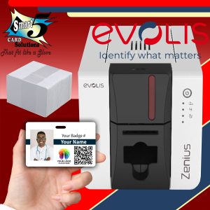 Evolis Zenius2 300 DPI Card Printer bundle